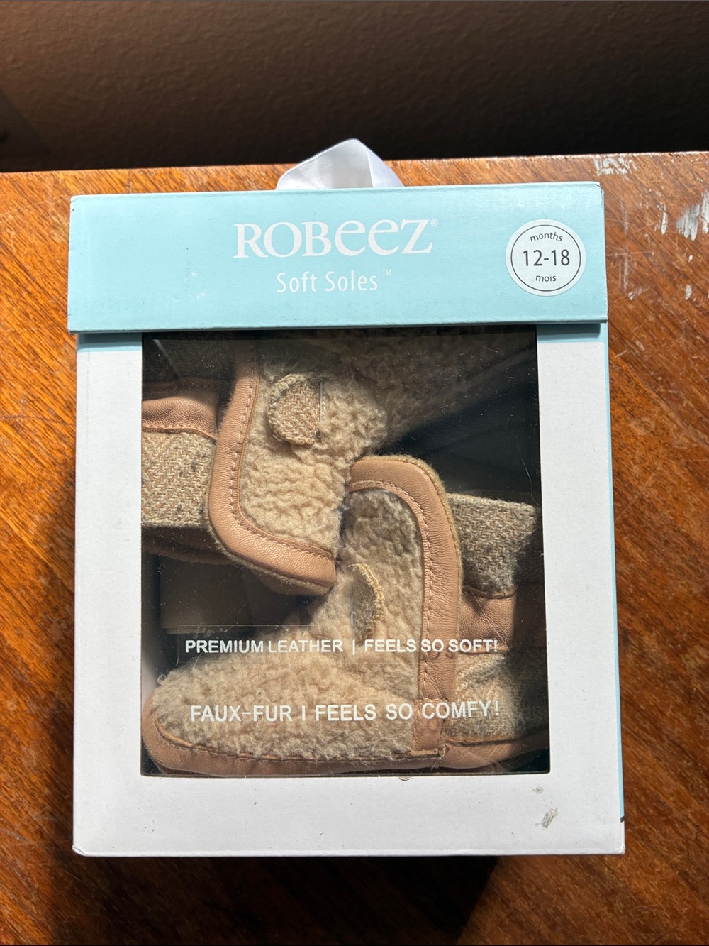 Robeez Soft Soles Faux-Fur Booties in Beige
